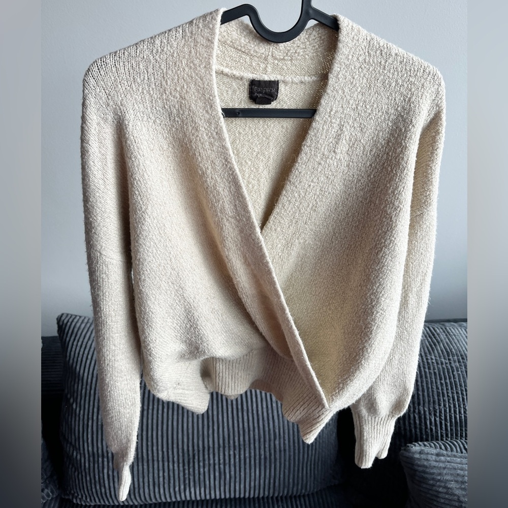 Cream Wrap Sweater